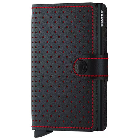 Miniwallet Secrid - Perforated Black Red Πορτοφόλι MPf-Black-Red