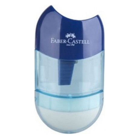 Ξύστρα Faber Castell Apple Μονή με Γόμα ΜΠΛΕ 183604