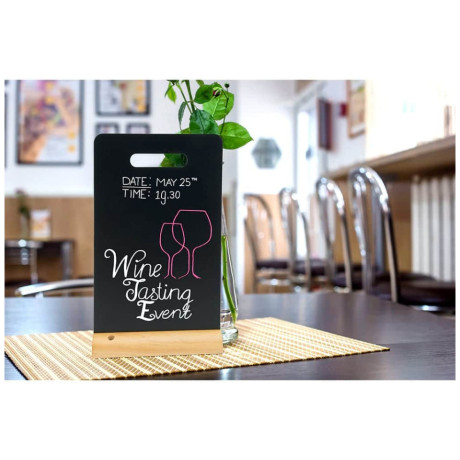 Μαυροπίνακας Επιτραπέζιος Securit Διπλής Όψης με Ξύλινη Βάση Χερούλι FBT-CARRY