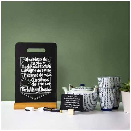 Μαυροπίνακας Επιτραπέζιος Securit Διπλής Όψης με Ξύλινη Βάση Χερούλι FBT-CARRY