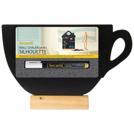 Μαυροπίνακας Επιτραπέζιος Securit Διπλής Όψης με Ξύλινη Βάση Κούπα FBT-CUP