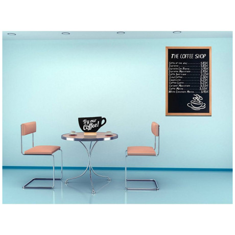 Μαυροπίνακας Επιτραπέζιος Securit Διπλής Όψης με Ξύλινη Βάση Κούπα FBT-CUP