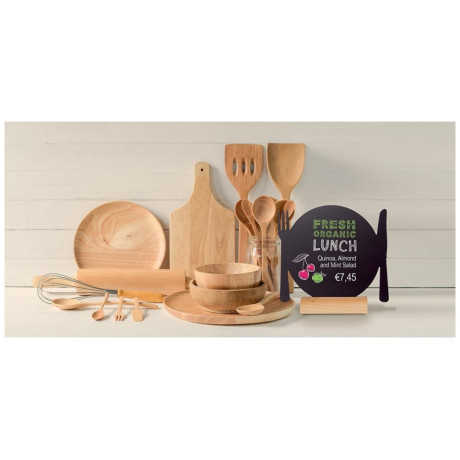 Μαυροπίνακας Επιτραπέζιος Securit Διπλής Όψης με Ξύλινη Βάση Πιάτο FBT-PLATE