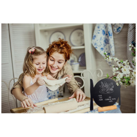 Μαυροπίνακας Επιτραπέζιος Securit Διπλής Όψης με Ξύλινη Βάση Πιάτο FBT-PLATE