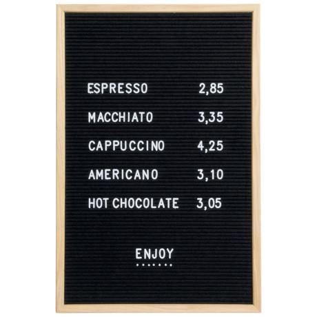 Κορνίζα Επιτοίχια Ξύλινη Securit Με Τσόχινη Επιφάνεια Για Στήριξη Γραμμάτων Συμβόλων Αριθμών WLB-TE-40-60