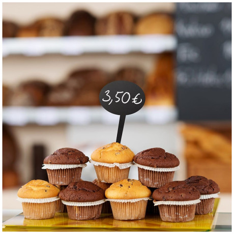 Πινακάκια Μαυροπίνακα Securit Καρφωτά Διπλής Όψης Στρογγυλά Σετ 5 τεμαχίων TAG-BUBBLE-5