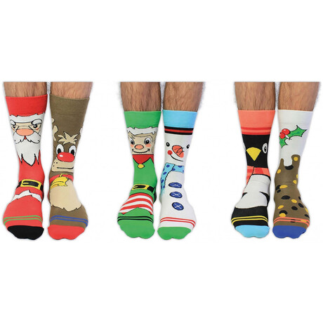 Σετ Ανδρικές Χριστουγεννιάτικες Κάλτσες United ODD Socks Santa Banta 3 Ζευγάρια σε Συσκευασία Δώρου 94.02.004