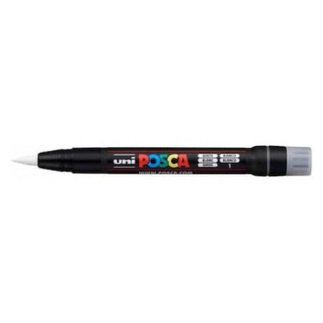 Μαρκαδόρος Uni Posca BRUSH-ΠΙΝΕΛΟ PCF-350 ΛΕΥΚΟ