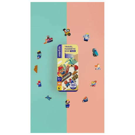 Μαγνητικό Παζλ σε Μεταλλική Κασετίνα mierEdu Truck 30τμχ ME0882
