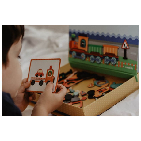 Μαγνητικό Εκπαιδευτικό Παιχνίδι Παζλ mierEdu Vehicles 57τμχ ME151