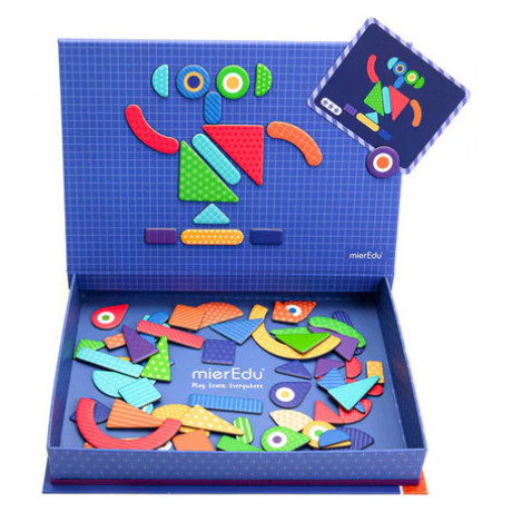 Μαγνητικό Εκπαιδευτικό Παιχνίδι Παζλ mierEdu Shapes 70τμχ ME152