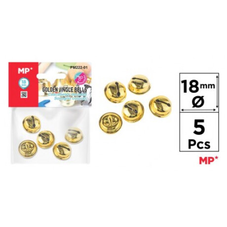 Κουδουνάκια χρυσά - 18mm 5τμχ PM222-01