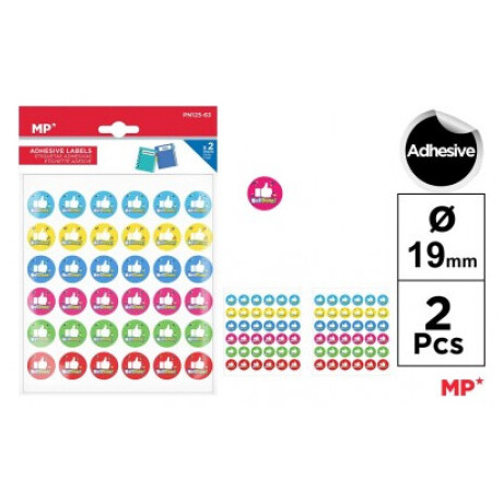 Αυτοκόλλητα welldone MP 19mm 72 τεμ PN125-63