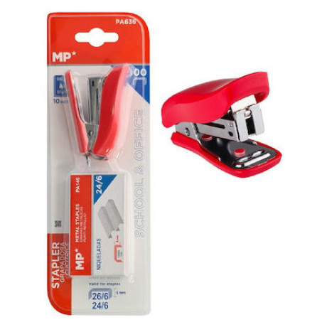 Συρραπτικό με ανταλλακτικά σύρματα 126 MP 10 φύλλων PA636 κόκκινο