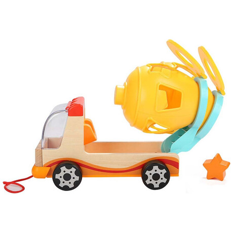 Ξύλινη Συρόμενη Μπετονιέρα με Σχήματα Top Bright Mixer Truck with Shape Sorter 120308