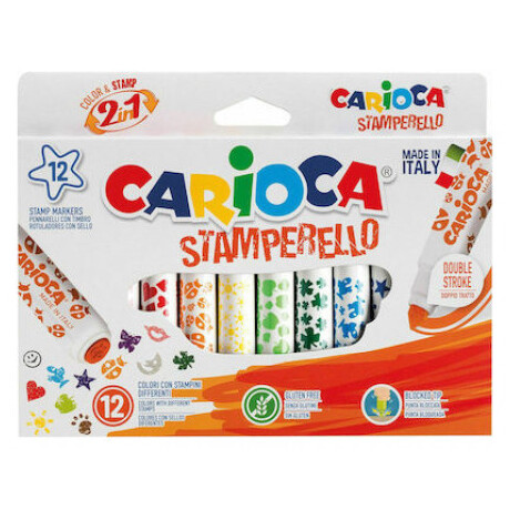 Μαρκαδόροι μέ σφραγίδα carioca stamperelo 12 χρωμάτων 42240