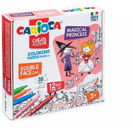 Carioca Create & Color Magical Princess Σετ Ζωγραφικής Παζλ με 12 Μαρκαδόρους