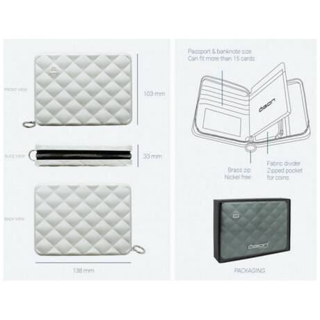 Ogon Πορτοφόλι / Quilted Passport Silver 3760127770961