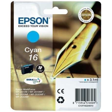 Μελάνι Inkjet Epson 16 Cyan  (C13T16224012) (EPST162240)