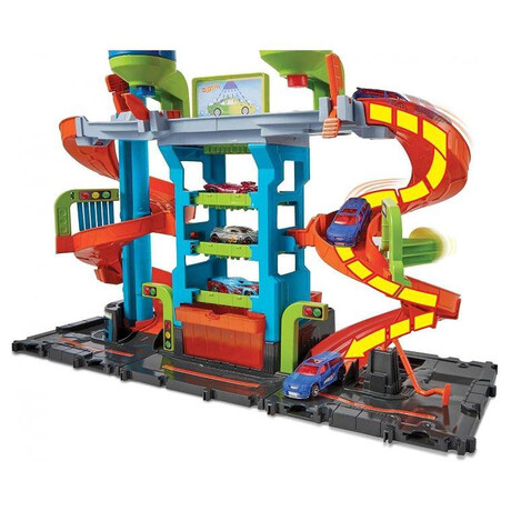 Mattel hot Wheels City: Mega Tower car Wash Color Shifters Playset (Hdp05)
