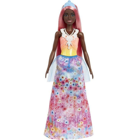 Mattel Barbie Dreamtopia: Princess Dark Skin Doll With Light-Pink Hair (Hgr14)