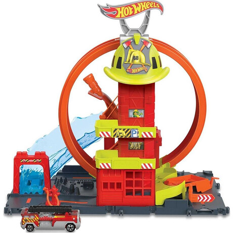 Mattel hot Wheels City - Super Loop Fire Station (Hkx41)