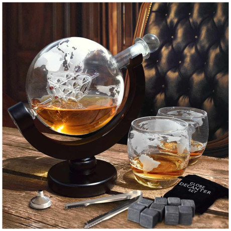 Σετ Καράφα Υδρόγειος Σφαίρα Mikamax Globe Decanter Set 04520