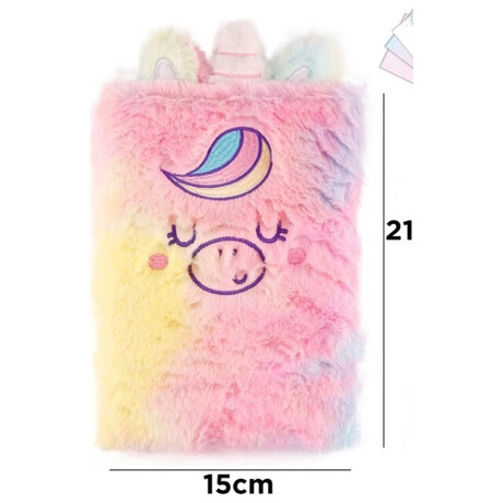 Τετράδιο(notebook) Μονόκερως - Unicorn σημειωματάριο παιδικό Α5 15χ21 εκ  (μέ υφή γούνας-χνούδι) MP PB832-04