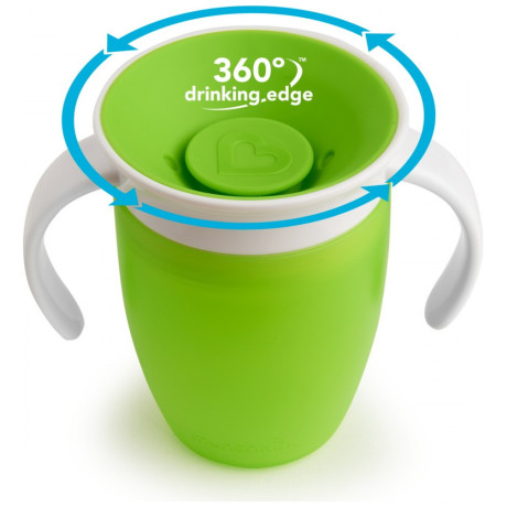 Εκπαιδευτικό κύπελλο Miracle 360 Trainer Cup Munchkin 207ml 6m+ Πράσινο 12443