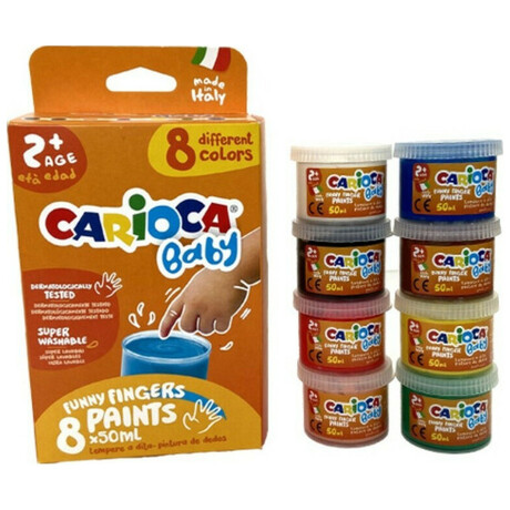 Carioca Baby 2+ Σετ Δακτυλομπογιές 50ml 8τμχ 43174