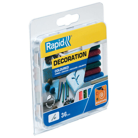 ΡΑΒΔΟΙ ΣΙΛΙΚΟΝΗΣ DECORATION RAPID 5001422 GLITTER RED BLUE GREEN 7mm 36τεμ