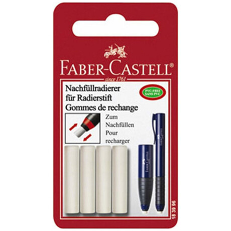Faber-Castell Σετ Γόμες Ανταλλακτικές για Μολύβι 4τμχ Λευκές 183996